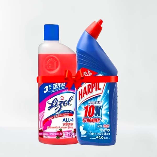 Harpic Liquid Toilet Cleaner 750 ml & Lizol Floral Floor Cleaner 500 ml (Offer)