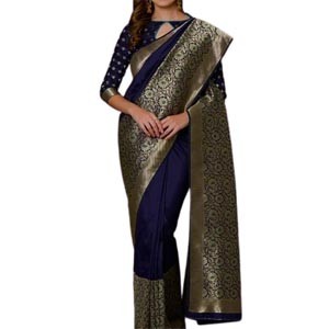 Stylish & Glorious Printed Silk Saree With Blouse Piece For Women