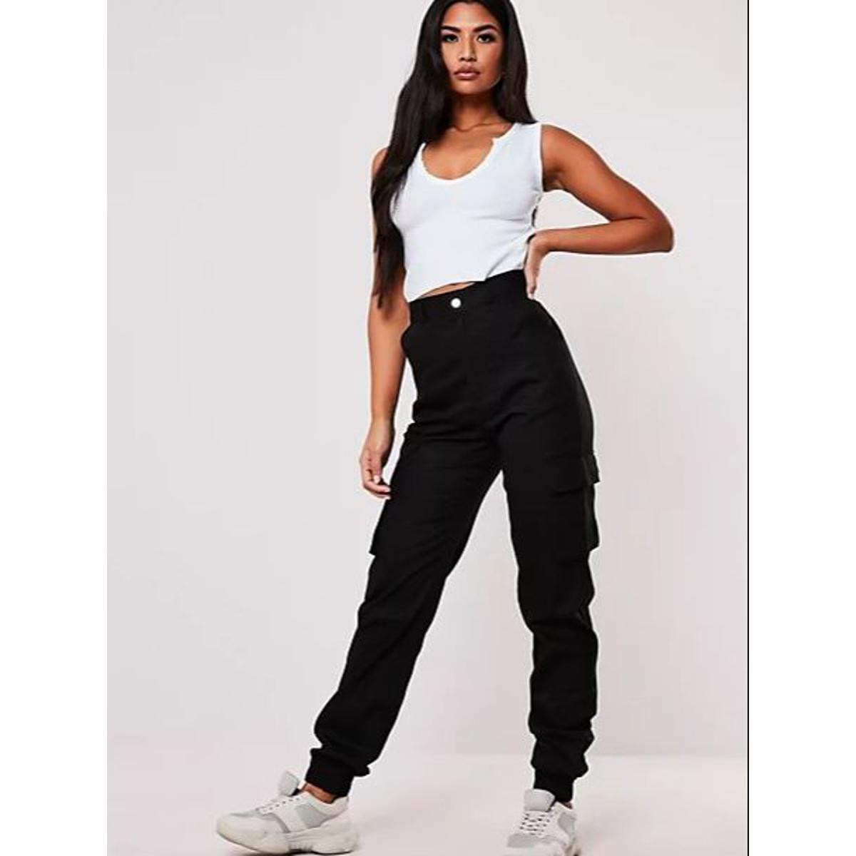 Cargo Pants Women Plus Size Belt Less High Waisted Wide Leg Trousers  Straight Leg Relaxed Style
