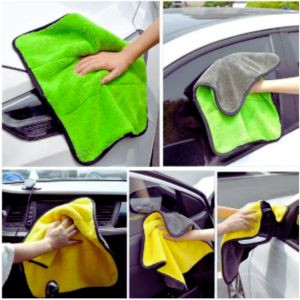 Car Bike Wash Double Layer Ultra Soft Scratch Proof Microfiber Towel 30X30 cm